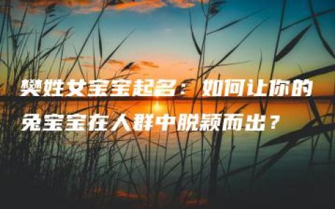 樊姓女宝宝起名：如何让你的兔宝宝在人群中脱颖而出？