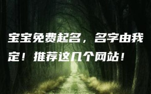 宝宝免费起名，名字由我定！推荐这几个网站！