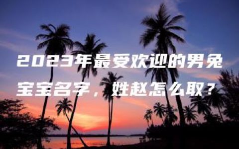 2023年最受欢迎的男兔宝宝名字，姓赵怎么取？