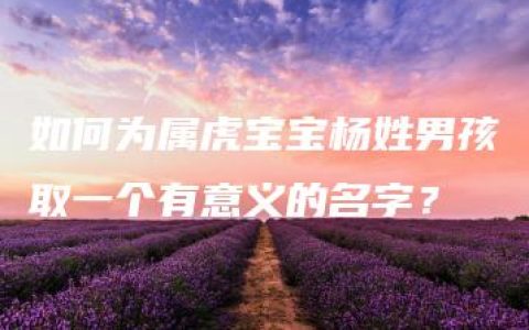 如何为属虎宝宝杨姓男孩取一个有意义的名字？