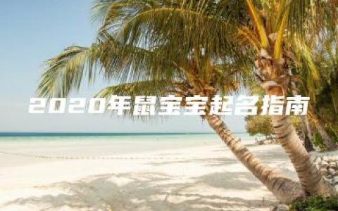 2020年鼠宝宝起名指南