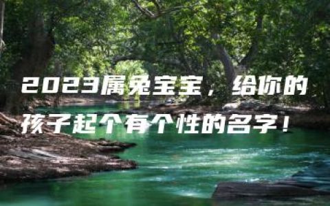 2023属兔宝宝，给你的孩子起个有个性的名字！