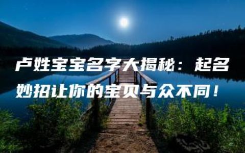 卢姓宝宝名字大揭秘：起名妙招让你的宝贝与众不同！