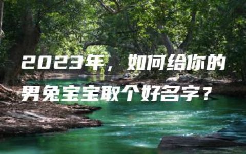 2023年，如何给你的男兔宝宝取个好名字？