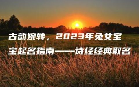 古韵婉转，2023年兔女宝宝起名指南——诗经经典取名