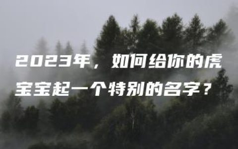 2023年，如何给你的虎宝宝起一个特别的名字？