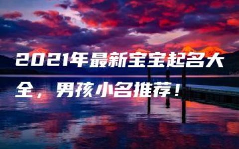 2021年最新宝宝起名大全，男孩小名推荐！