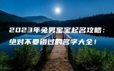 2023年兔男宝宝起名攻略：绝对不要错过的名字大全！