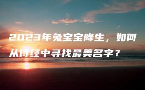 2023年兔宝宝降生，如何从诗经中寻找最美名字？