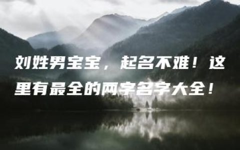 刘姓男宝宝，起名不难！这里有最全的两字名字大全！