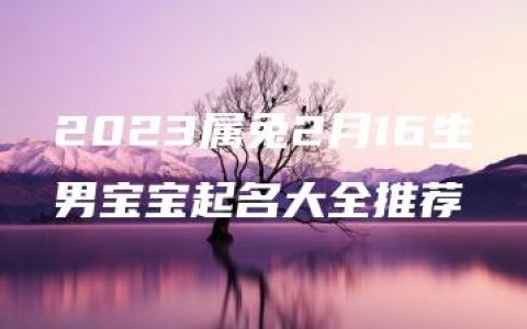 2023属兔2月16生男宝宝起名大全推荐