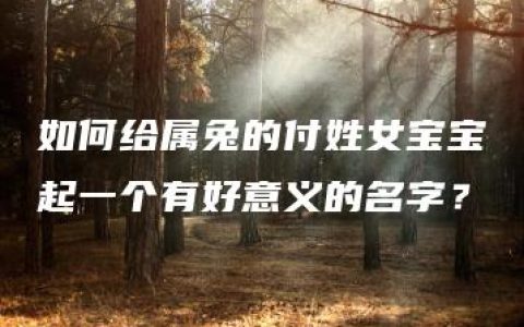 如何给属兔的付姓女宝宝起一个有好意义的名字？