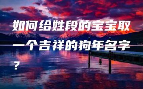 如何给姓段的宝宝取一个吉祥的狗年名字？