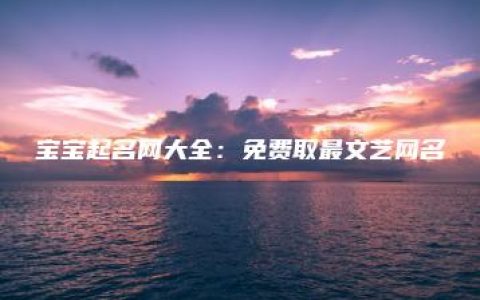 宝宝起名网大全：免费取最文艺网名