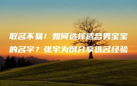 取名不易！如何选择适合男宝宝的名字？张宇为例分享选名经验