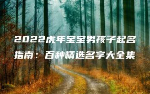 2022虎年宝宝男孩子起名指南：百种精选名字大全集