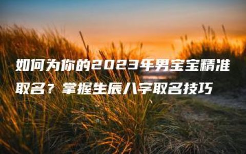 如何为你的2023年男宝宝精准取名？掌握生辰八字取名技巧