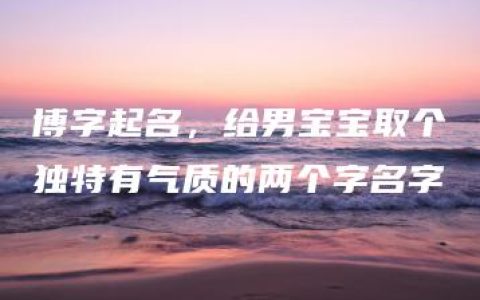 博字起名，给男宝宝取个独特有气质的两个字名字