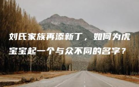 刘氏家族再添新丁，如何为虎宝宝起一个与众不同的名字？