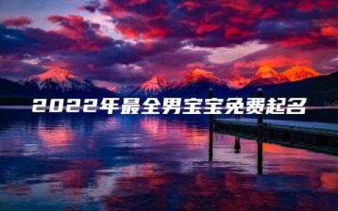 2022年最全男宝宝免费起名