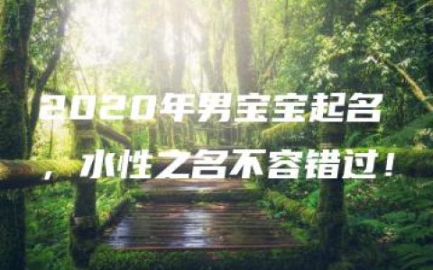 2020年男宝宝起名，水性之名不容错过！