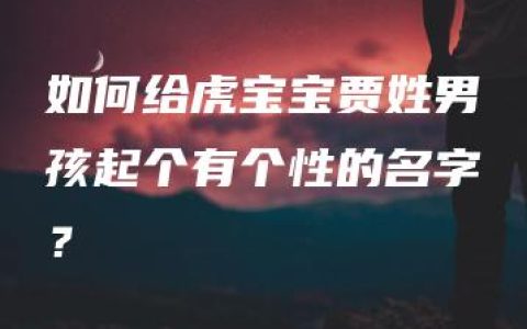 如何给虎宝宝贾姓男孩起个有个性的名字？