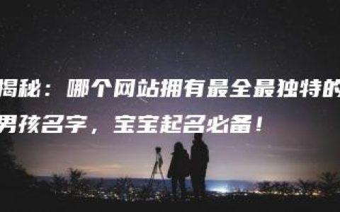 揭秘：哪个网站拥有最全最独特的男孩名字，宝宝起名必备！