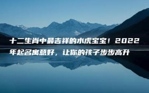 十二生肖中最吉祥的水虎宝宝！2022年起名寓意好，让你的孩子步步高升