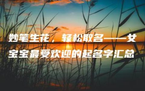 妙笔生花，轻松取名——女宝宝最受欢迎的起名字汇总