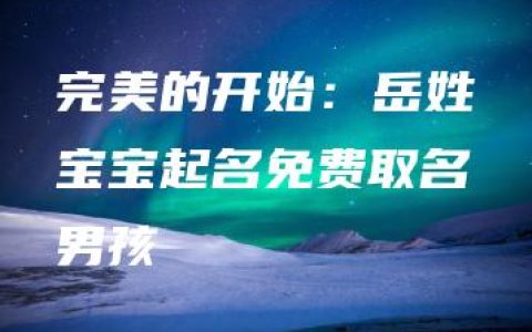 完美的开始：岳姓宝宝起名免费取名男孩