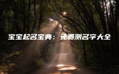 宝宝起名宝典：免费测名字大全