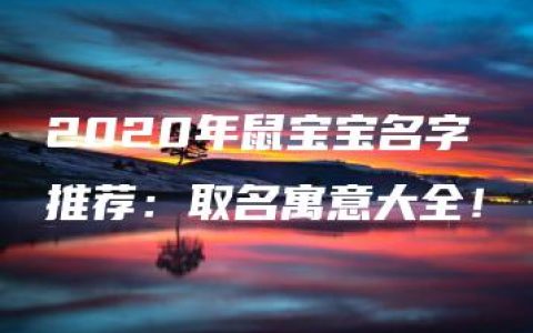 2020年鼠宝宝名字推荐：取名寓意大全！