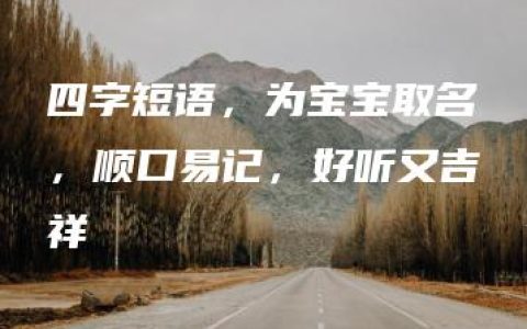 四字短语，为宝宝取名，顺口易记，好听又吉祥