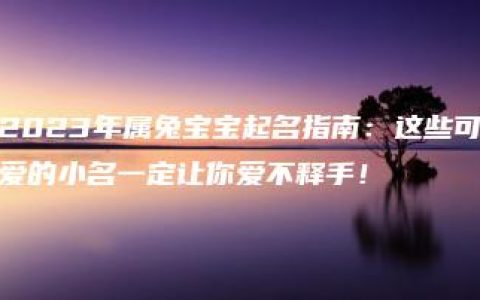 2023年属兔宝宝起名指南：这些可爱的小名一定让你爱不释手！