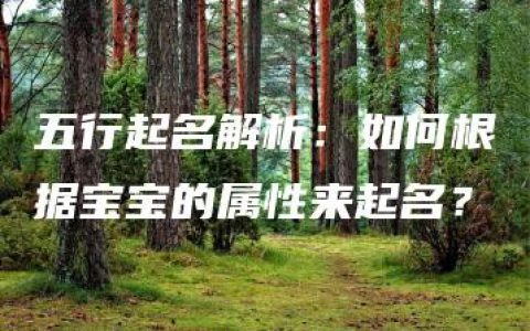 五行起名解析：如何根据宝宝的属性来起名？