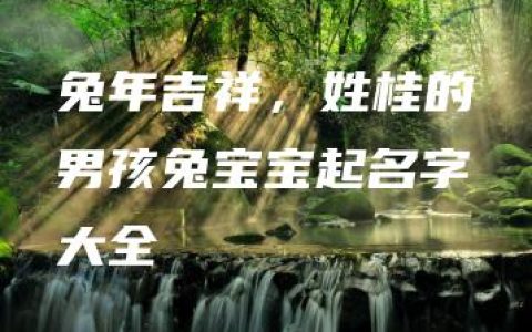 兔年吉祥，姓桂的男孩兔宝宝起名字大全