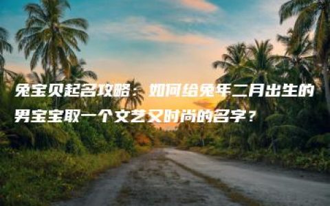 兔宝贝起名攻略：如何给兔年二月出生的男宝宝取一个文艺又时尚的名字？