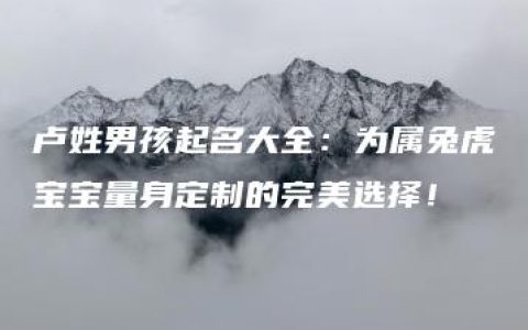 卢姓男孩起名大全：为属兔虎宝宝量身定制的完美选择！