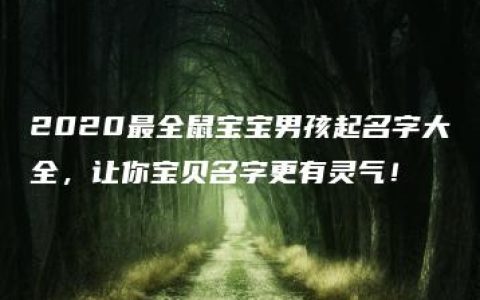 2020最全鼠宝宝男孩起名字大全，让你宝贝名字更有灵气！