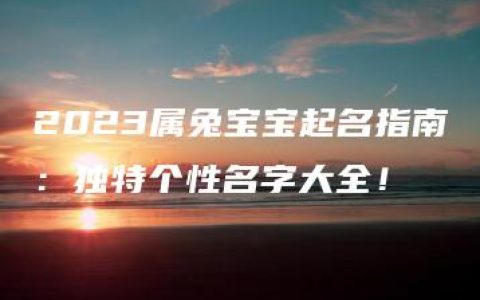 2023属兔宝宝起名指南：独特个性名字大全！