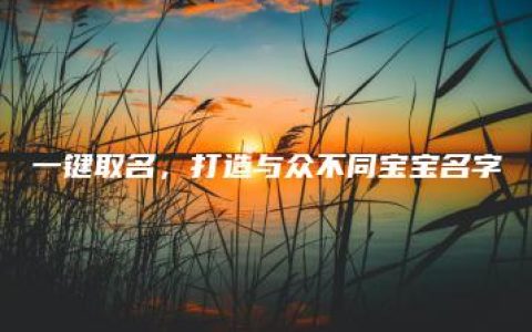 一键取名，打造与众不同宝宝名字