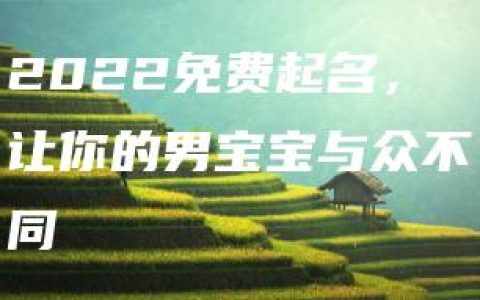 2022免费起名，让你的男宝宝与众不同