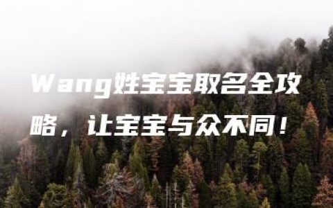 Wang姓宝宝取名全攻略，让宝宝与众不同！