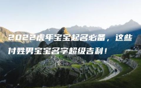 2022虎年宝宝起名必备，这些付姓男宝宝名字超级吉利！