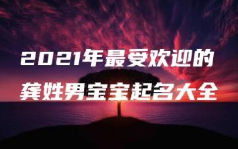 2021年最受欢迎的龚姓男宝宝起名大全