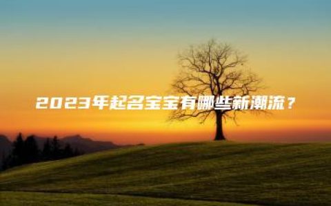 2023年起名宝宝有哪些新潮流？