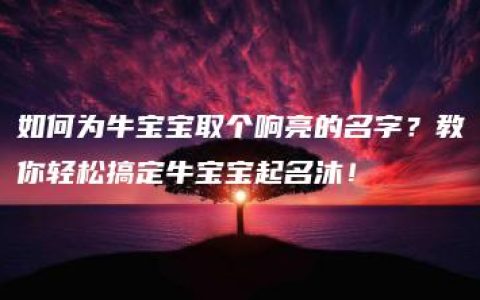 如何为牛宝宝取个响亮的名字？教你轻松搞定牛宝宝起名沐！