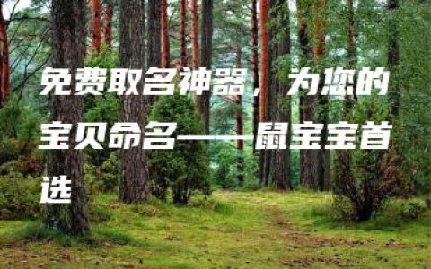 免费取名神器，为您的宝贝命名——鼠宝宝首选