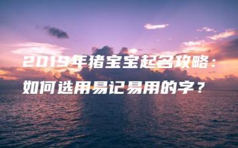 2019年猪宝宝起名攻略：如何选用易记易用的字？