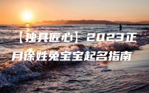 【独具匠心】2023正月徐姓兔宝宝起名指南